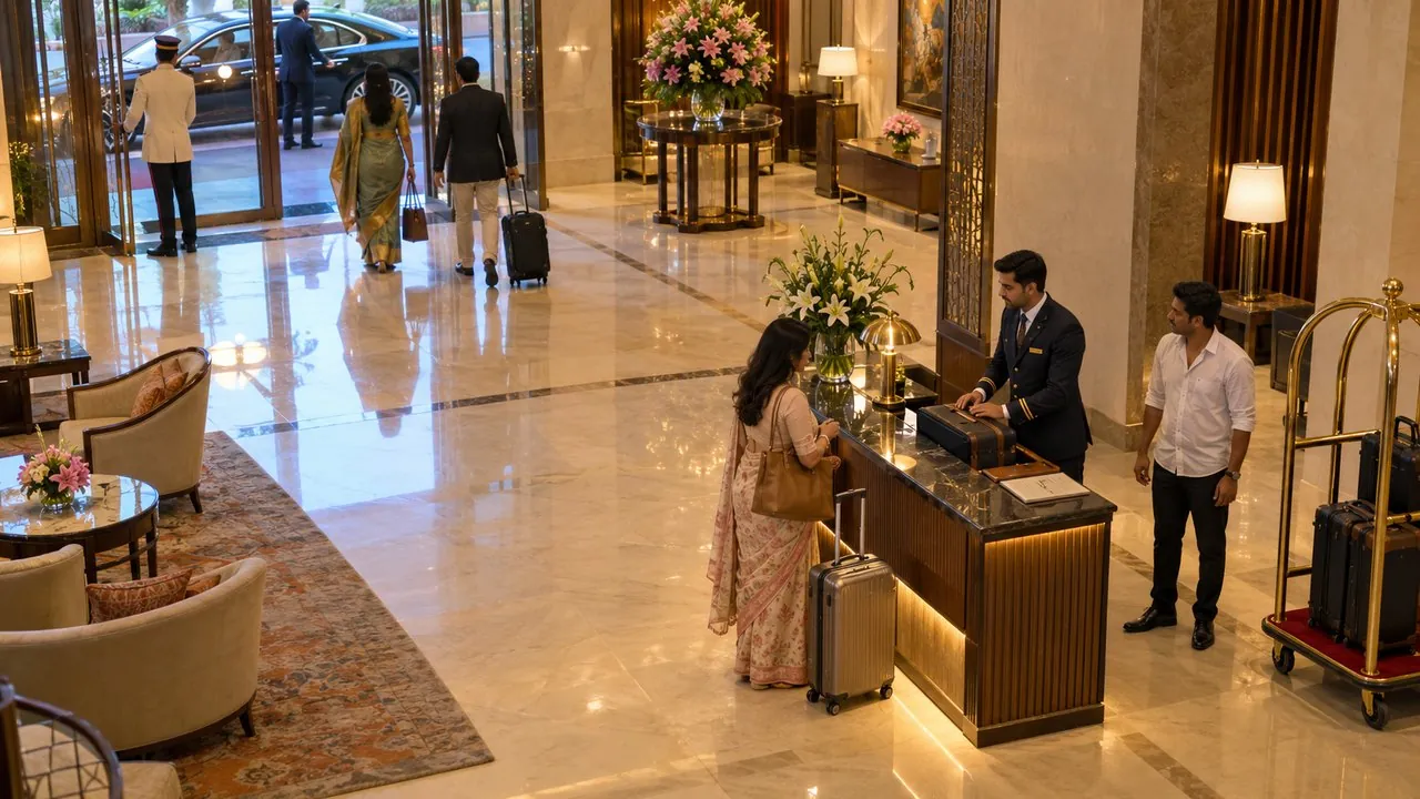 Bell desk staff on duty without the uniform blazer