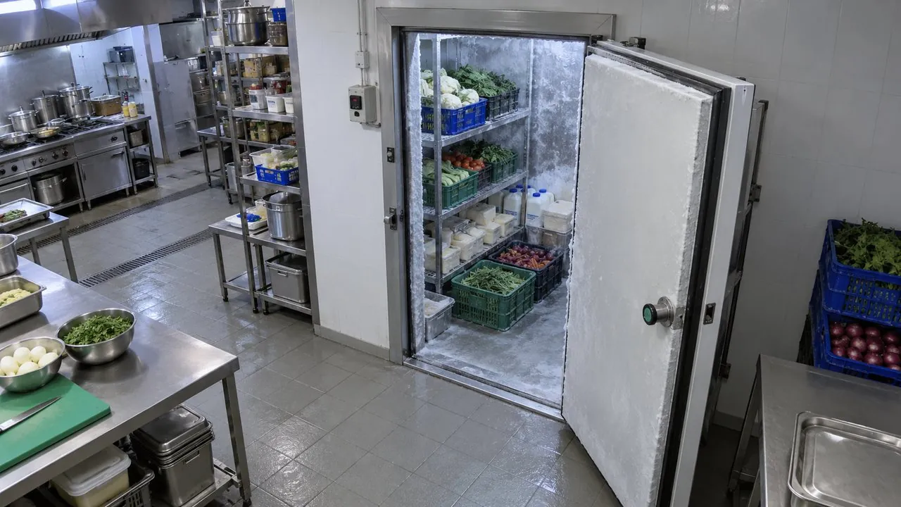 Cold room door left open for 8 min