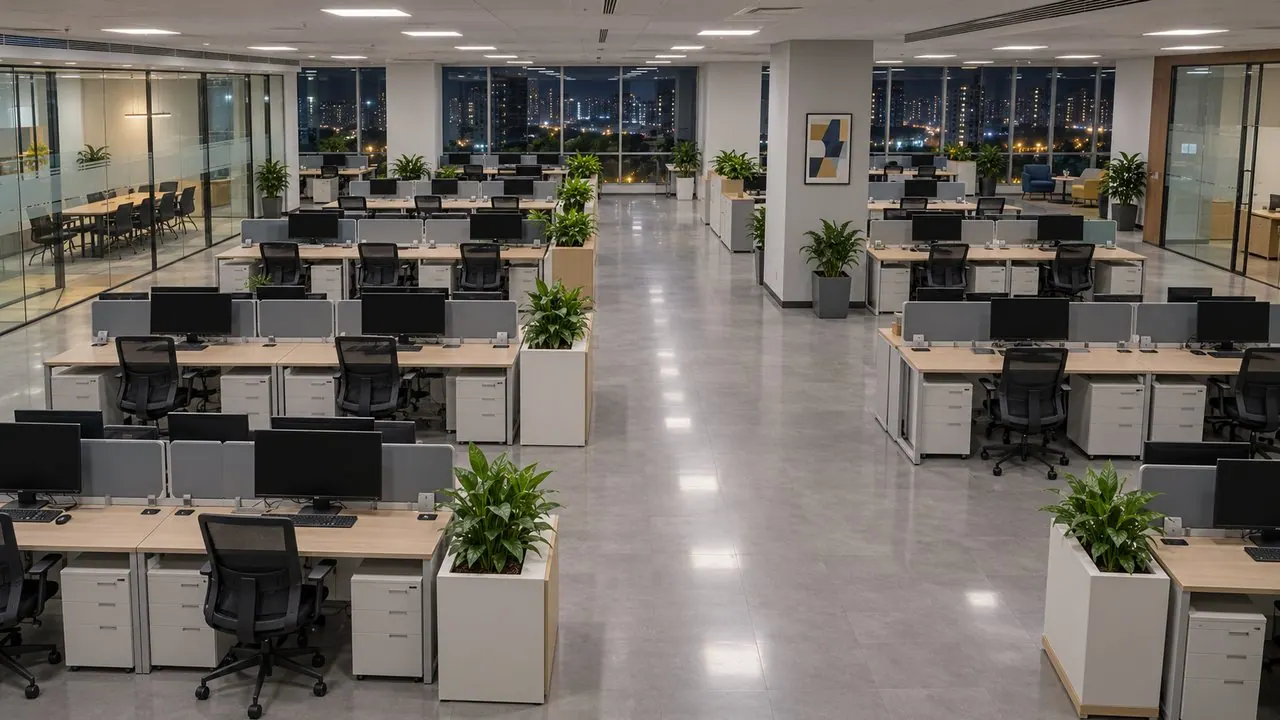 Lights and AC on, floor 6 empty since 7:30 PM