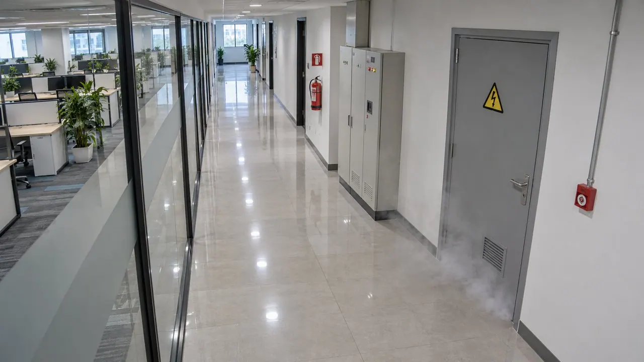 Smoke coming out of the electrical room